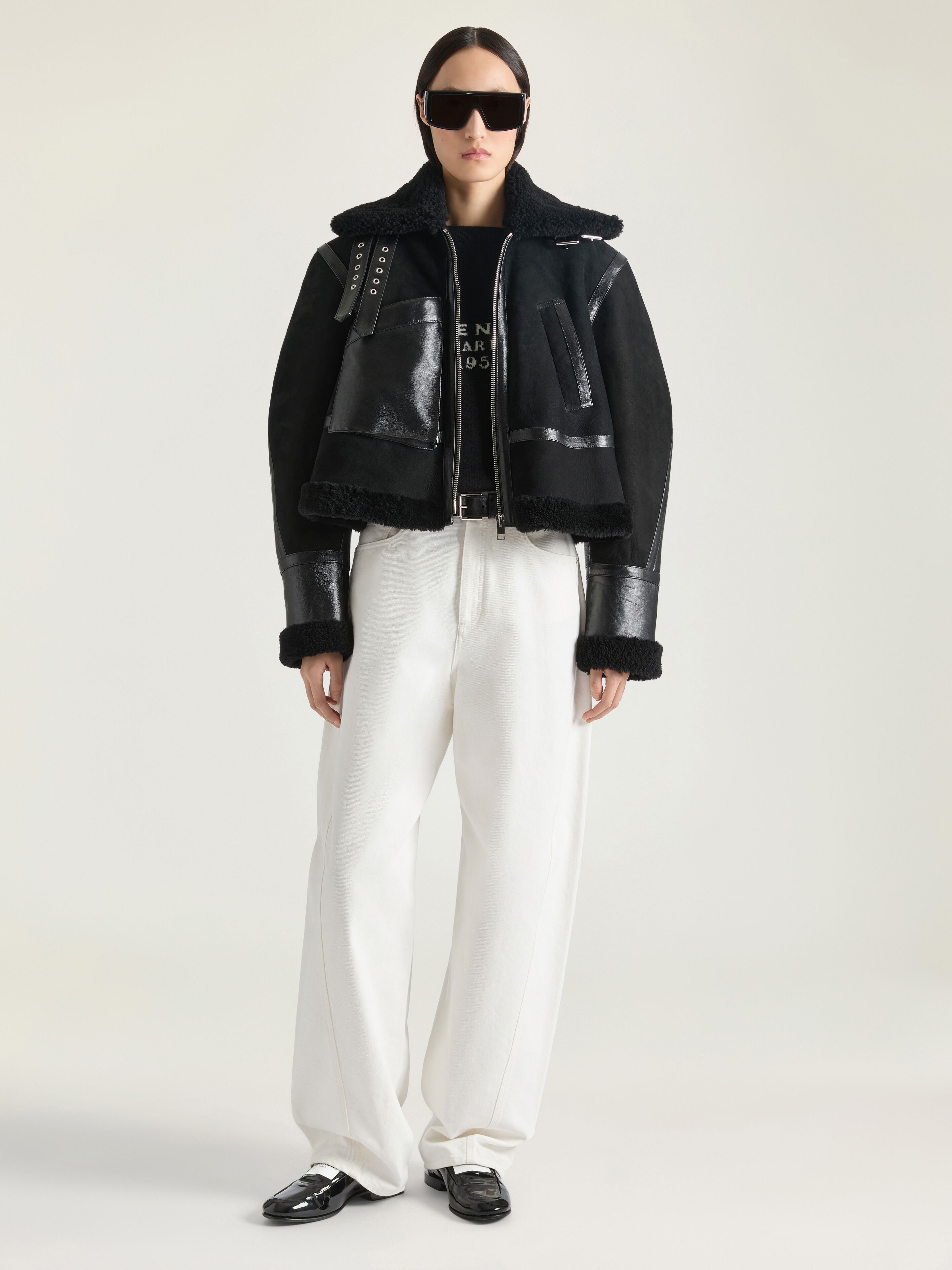 Aviator jacket in shearling